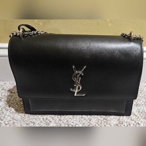 YSL Black Leather Shoulder Bag